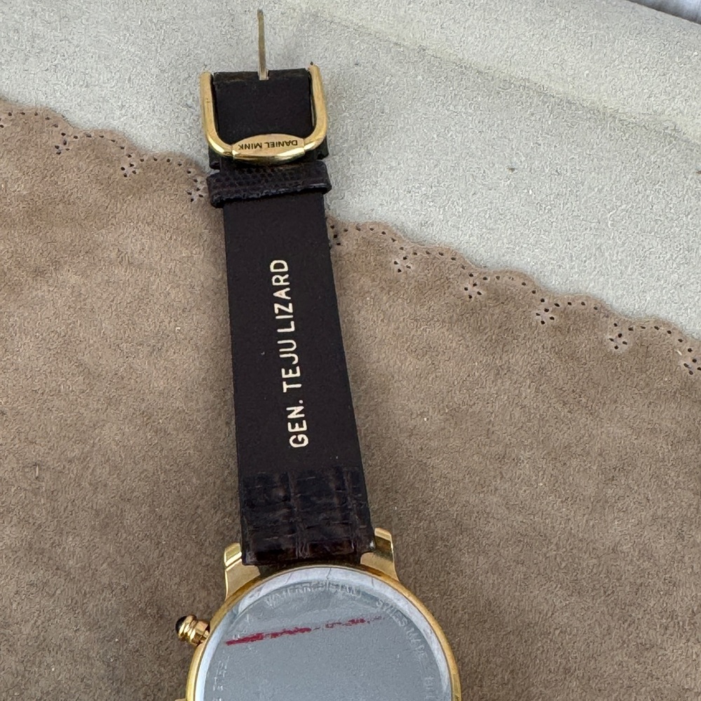Vintage Designer Gold Coin Edge Bezel Daniel Mink Swiss Made Luxury Watch - Picture 10 of 13